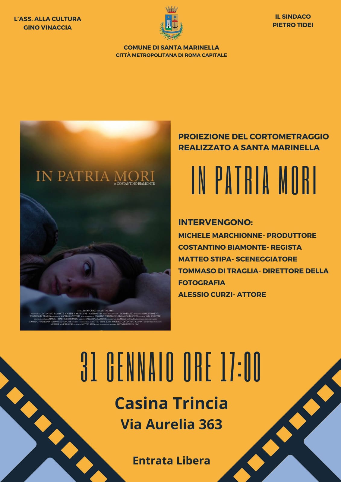 PROIEZIONE CORTOMETRAGGIO _IN PATRIA MORI_